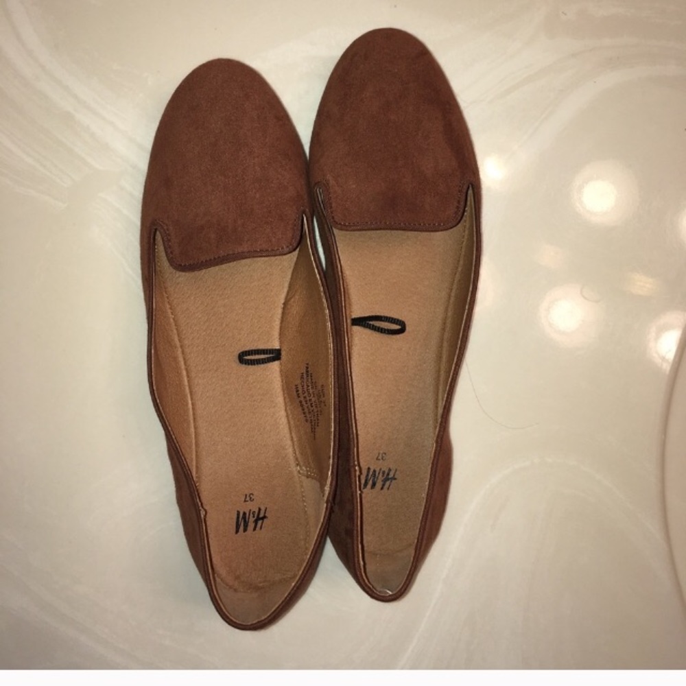 Brown loafer flats